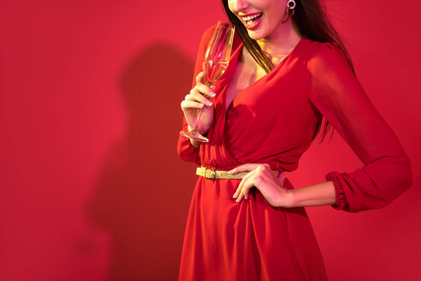 glamorous woman with champagne - Foto, Imagen