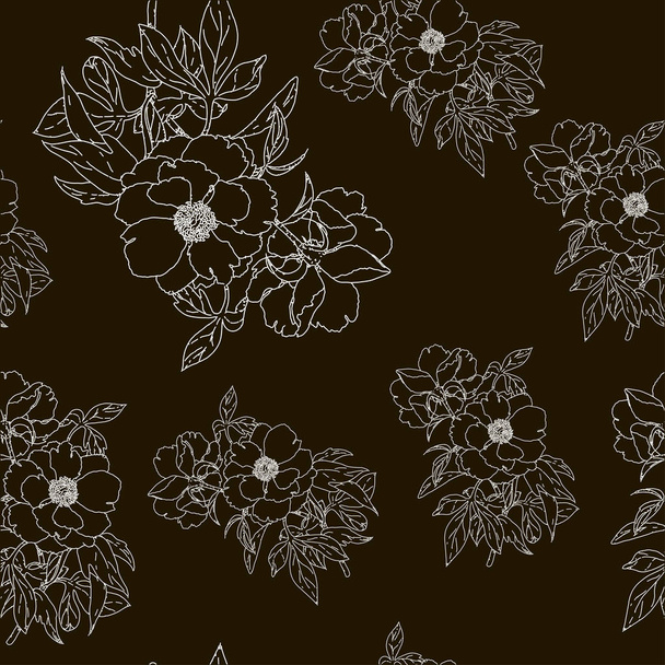 seamless background with flowers - Vector, Imagen