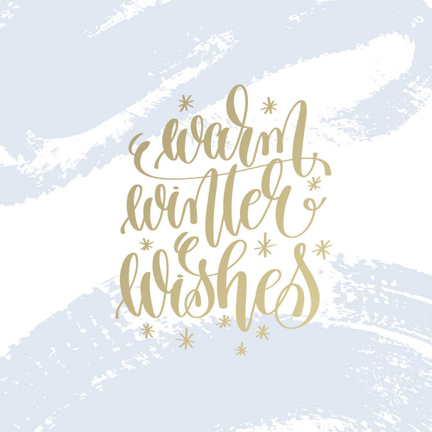 warm winter wishes hand lettering holiday poster - Vecteur, image
