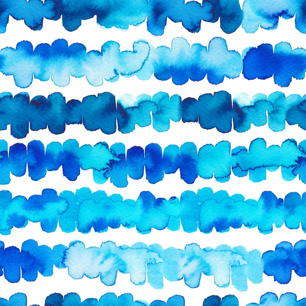 Blue watercolor seamless pattern - Φωτογραφία, εικόνα