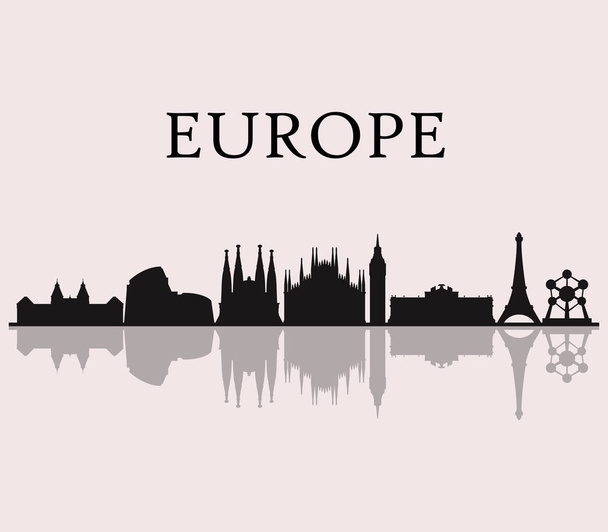 skyline europe sobre fondo blanco
 - Vector, imagen