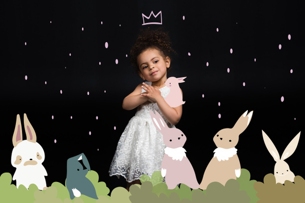renkli tavşan ile çocuk - Fotoğraf, Görsel