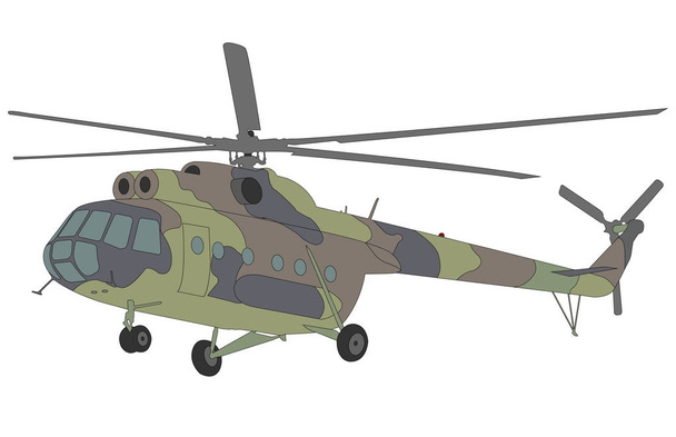Mi-8 helicopter illustration - Vetor, Imagem