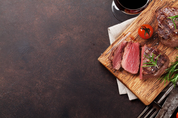 Roston sült filé steak bor - Fotó, kép