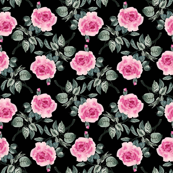 Seamless pattern with red roses  - Foto, immagini
