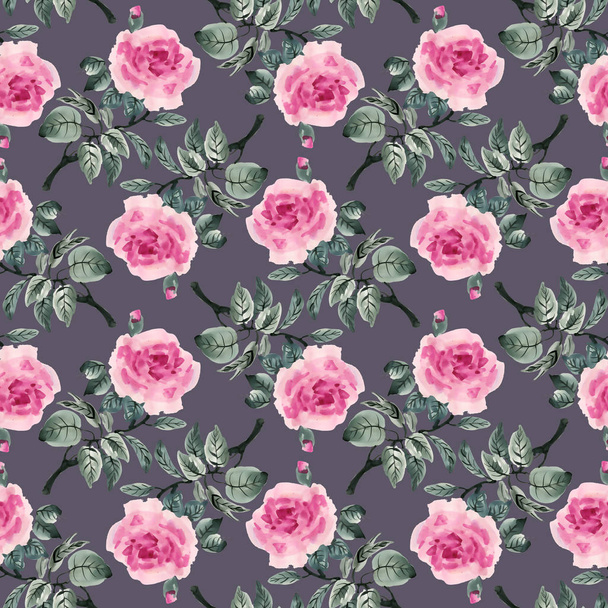 Seamless pattern with red roses  - Foto, Imagen