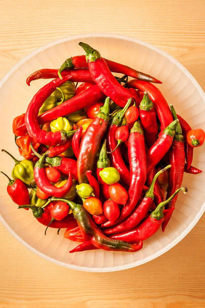 chillies of various kinds in a bowl - Photo, Image