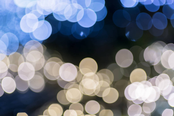 gold and blue bokeh on night, for christmas  - Photo, Image