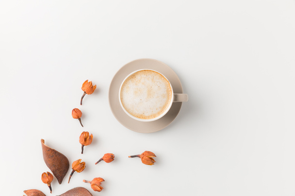 coffee cup with flowers - Φωτογραφία, εικόνα