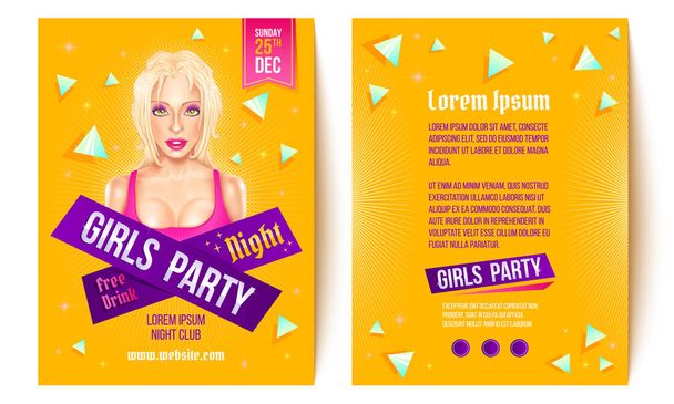 girls party in nightclub. - Vector, imagen