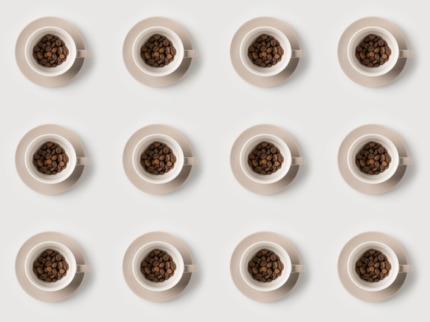 wzór kubków z ziaren kawy - Zdjęcie, obraz