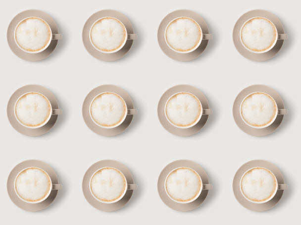 pattern of cups with latte - Photo, Image