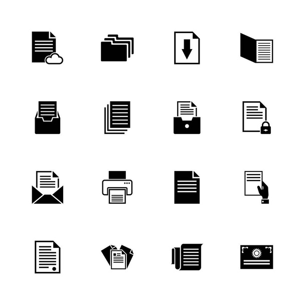 Documenten - platte Vector Icons - Vector, afbeelding