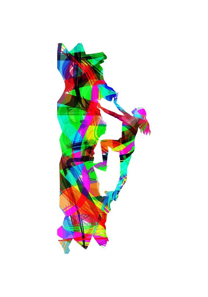 illustrazione vettoriale di ragazza arrampicata
 - Vettoriali, immagini