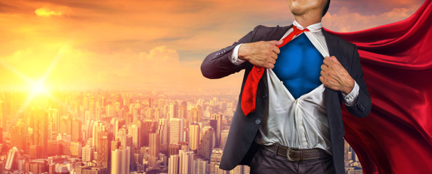 Business-Superheld. Gemischte Medien - Foto, Bild