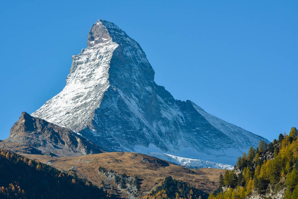 Gedetailleerde weergave op de Matterhorn van Zermatt, Zwitserland - Foto, afbeelding
