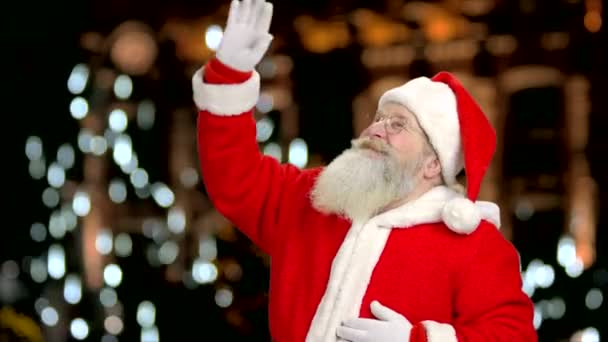 Santa Claus is waving hand. - Footage, Video