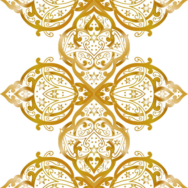 Seamless monochrome ornate pattern - Vector, afbeelding