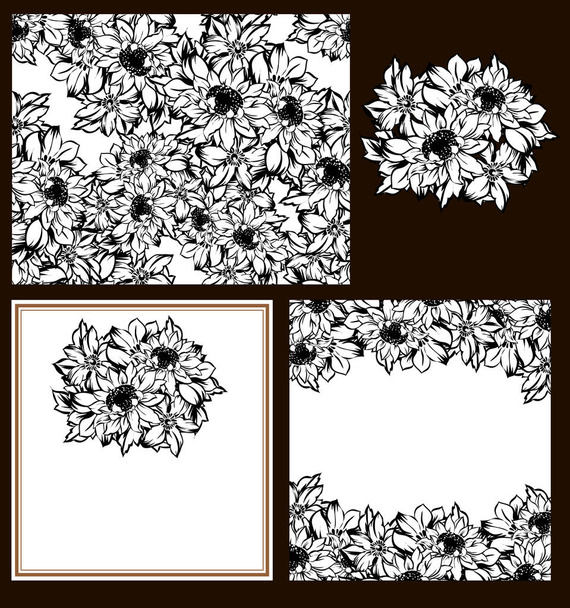 Set of floral invitation cards - Вектор, зображення