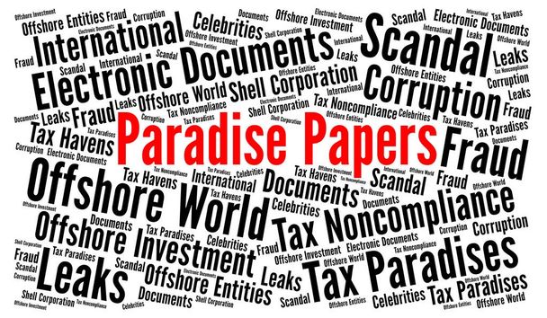 Paradise dokumentami słowo cloud  - Zdjęcie, obraz