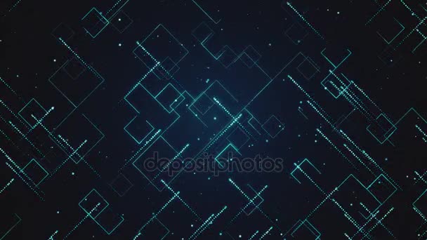 Abstract technologic background with stripes and particles - Footage, Video