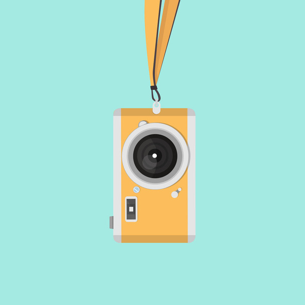 camera on a strap - Вектор,изображение