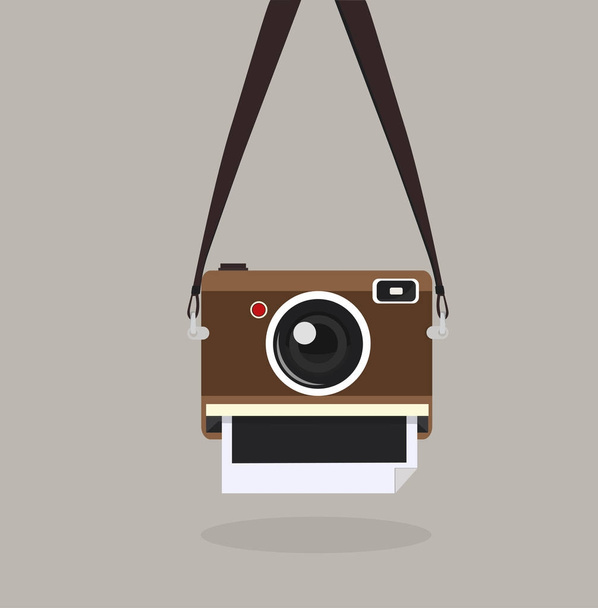 camera with strap - Διάνυσμα, εικόνα