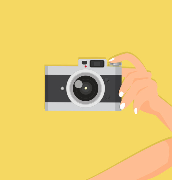 Hands Holding Camera - Vector, Image