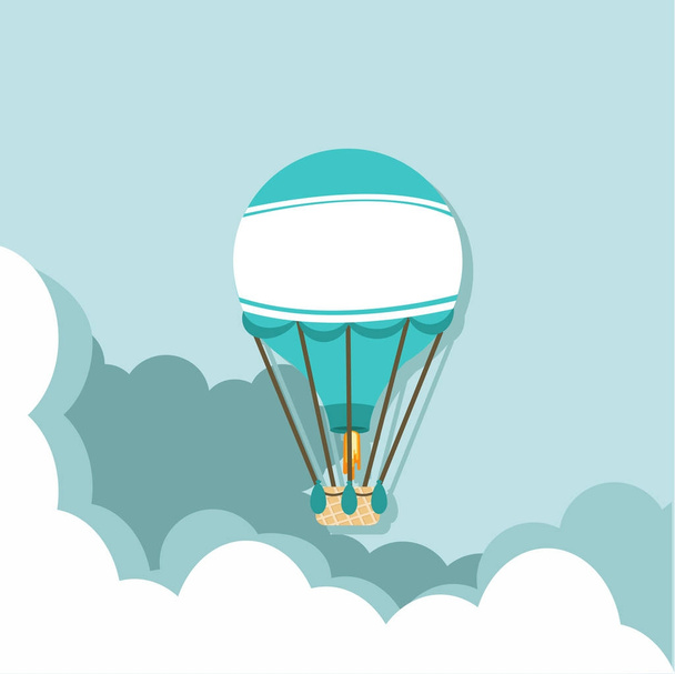 balon na ogrzane powietrze na niebie - Wektor, obraz