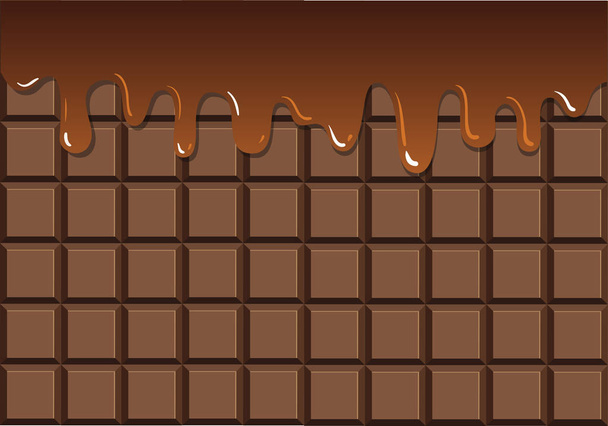 Chocolate derretido en barra de chocolate
 - Vector, Imagen