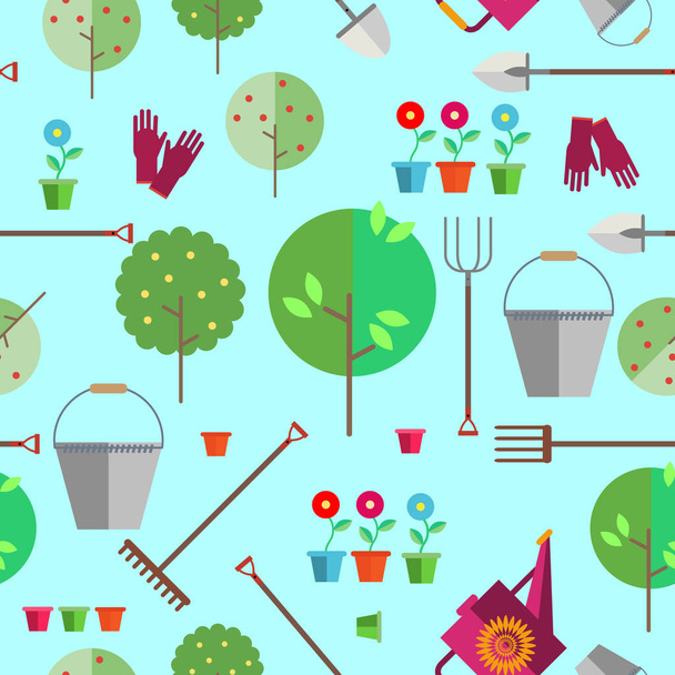 Seamless pattern on a light background. Agriculture or horticulture. - Wektor, obraz