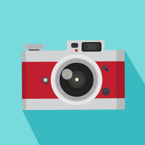 red vintage camera  in a Flat style - Wektor, obraz