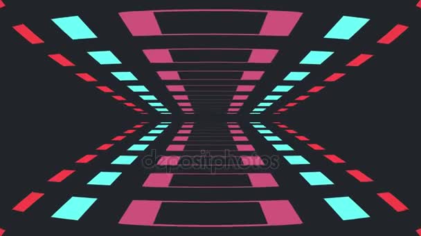 estilo de juego retro túnel infinito vuelo animación bucle sin costuras - nueva calidad 4k vintage colorido alegre video metraje
 - Metraje, vídeo