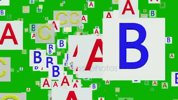 rotierende Buchstaben auf Grün - Filmmaterial, Video