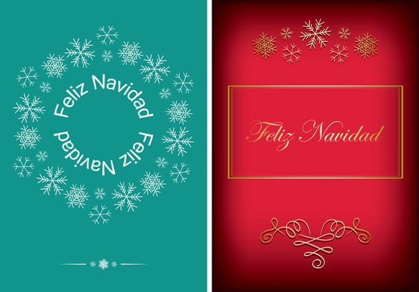 zöld és piros üdvözlő képeslapok karácsonyra - vektor háttér - Vektor, kép