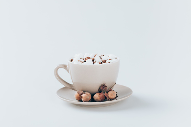 cacao with marshmallows and walnuts - Foto, imagen