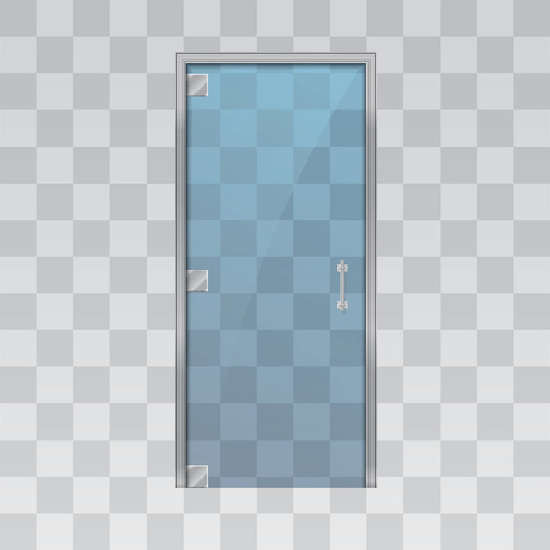 Glass door isolated on grey background. - Vector, Image