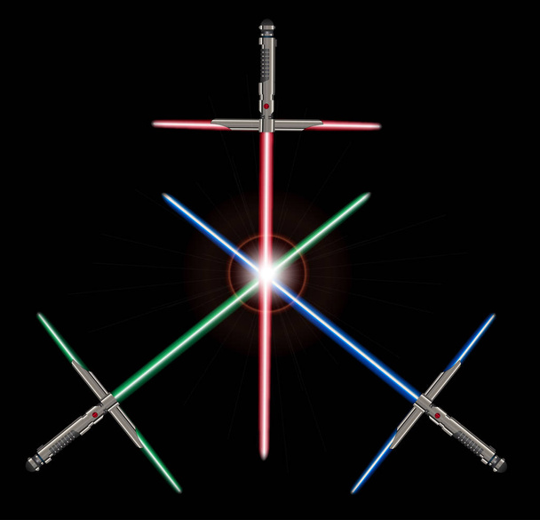 A Trio Of Light Sword Future Weapons - Vector, Image
