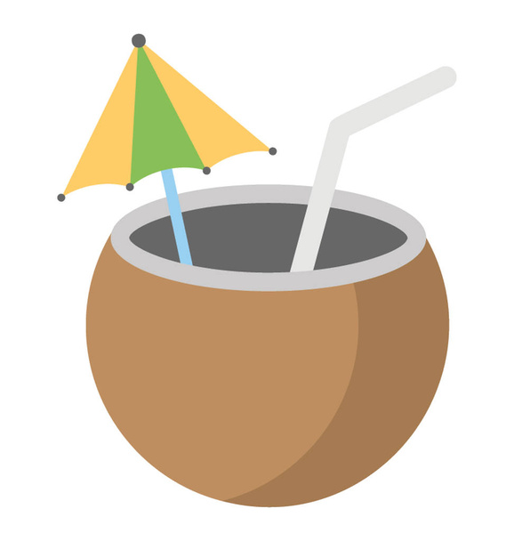  Coconut Water Vector Icon - Вектор,изображение