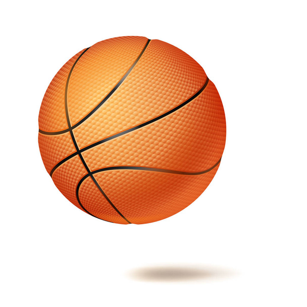 3D διάνυσμα μπάλα μπάσκετ. Κλασικό πορτοκαλί μπάλα. Εικονογράφηση - Διάνυσμα, εικόνα