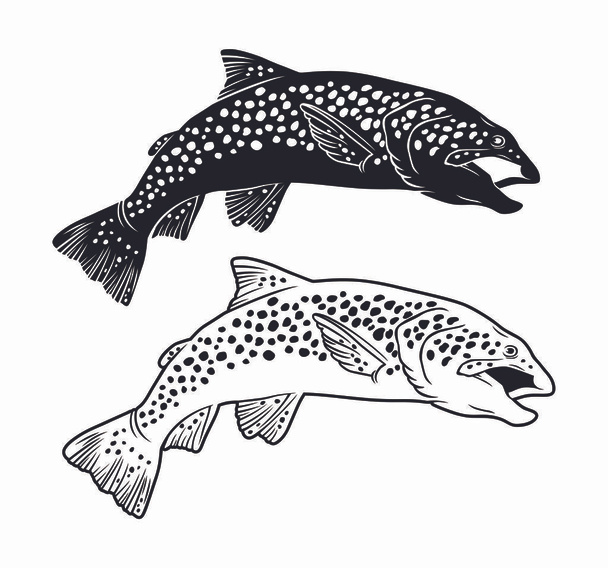 modèle de logo de pêche - Vecteur, image