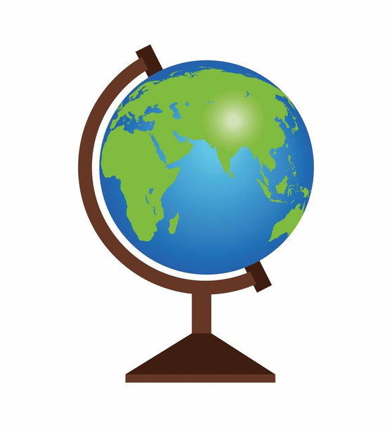 Globe on eristetty valkoisella pohjalla. Koulun maapallo kuvitus
 - Vektori, kuva