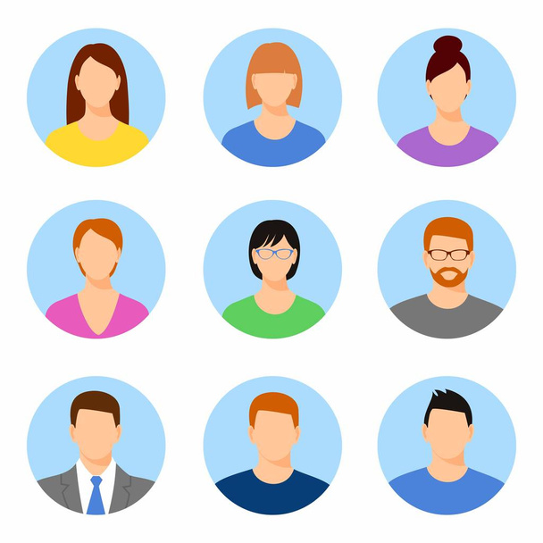 Набор значков профиля Аватара, включая мужчину и женщину. - Вектор,изображение