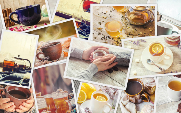 Collage von Tee. Selektiver Fokus.  - Foto, Bild