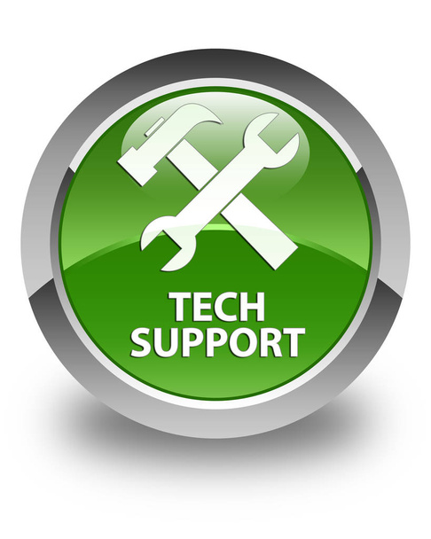 Tech support (tools icon) glossy soft green round button - Photo, Image