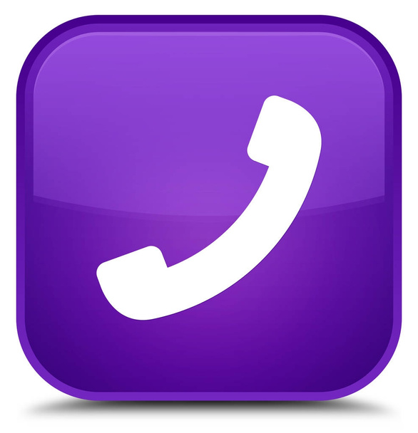 Phone icon special purple square button - Fotó, kép