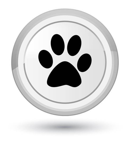 Impronta animale icona primo pulsante rotondo bianco
 - Foto, immagini