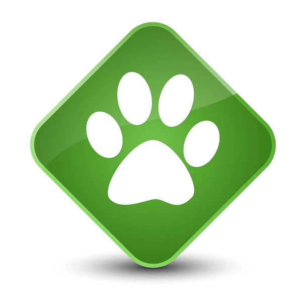 Animal Footprint Symbol elegante weiche grüne Diamant-Taste - Foto, Bild