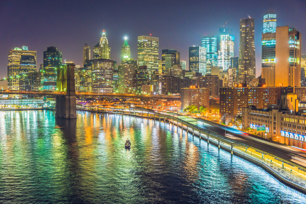 Nova Iorque à noite, Manhattan
 - Foto, Imagem