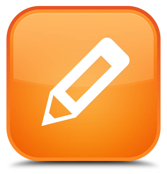 Potlood speciale oranje vierkante knoop van het pictogram - Foto, afbeelding